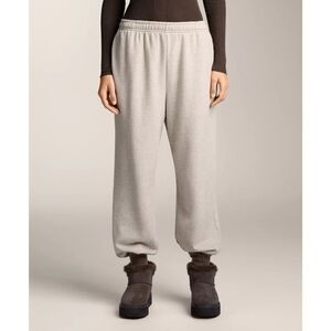 Oysho Womens Jogger Pants XL Off white Relaxed Fit Elastic Waist 6239/788 NWT